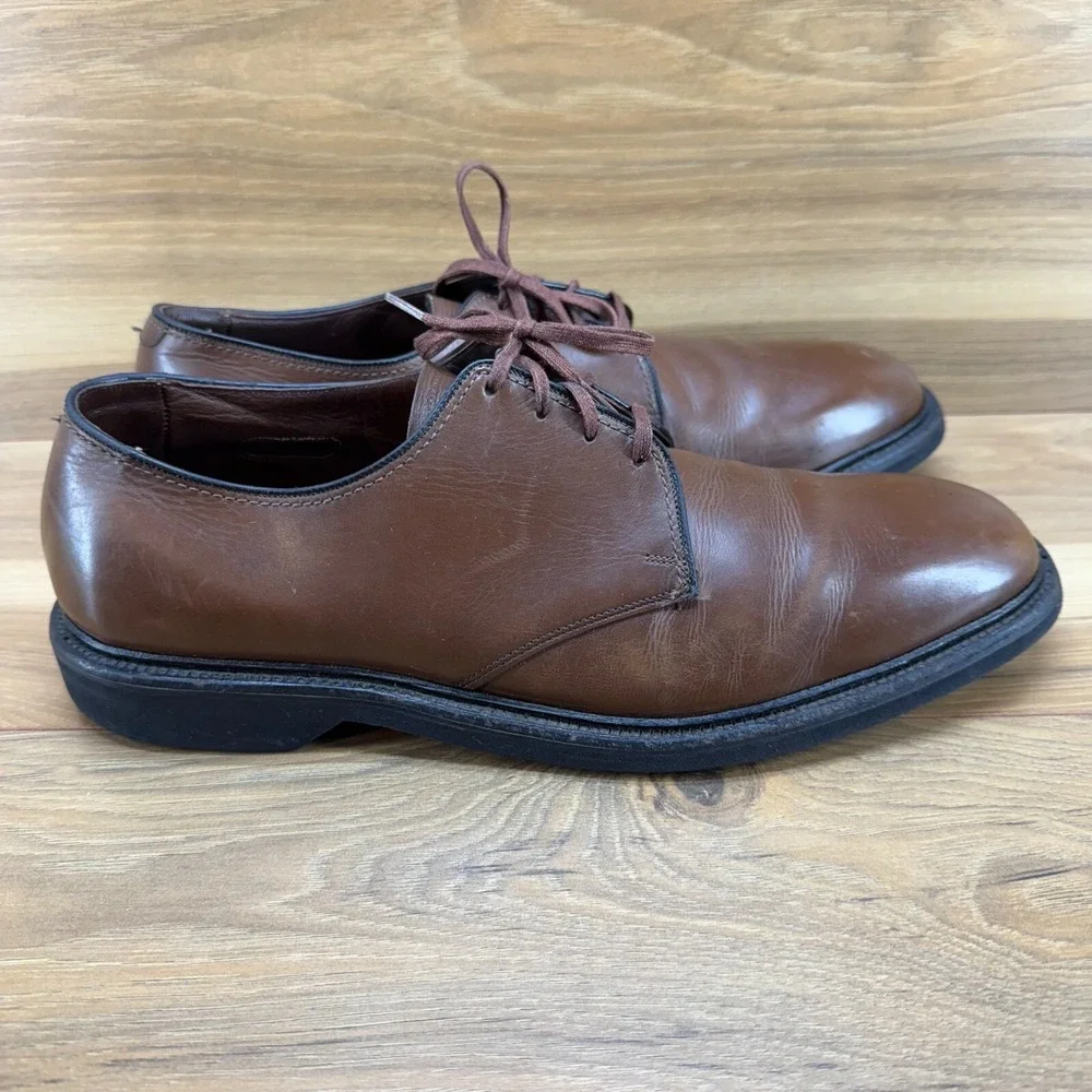 Allen Edmonds Mens Size 10.5 C Globetrotter Brown Leather Dress Oxfords
